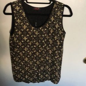 BLACK & GOLD EVENING WEAR TOP SIZE 14 (European)